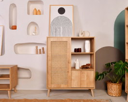 Hanah Home Hazeran Multi Armario Multiusos de Madera de Carpe Roble